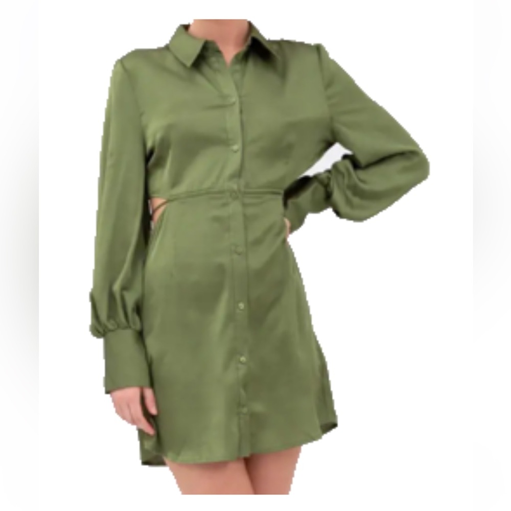 Finders Keepers Satin Green Mini